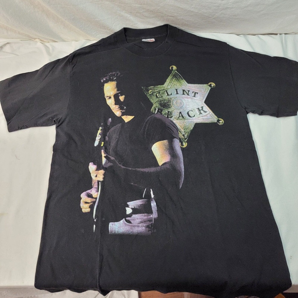 Vintage Clint Black 1995 N American Tour Softee Tag Shirt Large Single Stitch